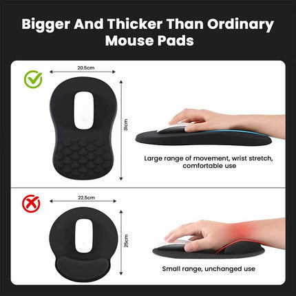 Ergonomic Memory Foam Gaming Mouse Pad with Honeycomb Massage Wrist Rest, Non-Slip PU Base Mouse Mat Multi Colors Optional