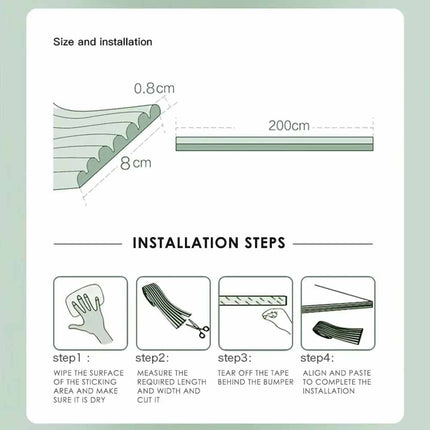 2M Baby Safety Foam Bumper Strip, Table Desk Edge & Corner Protector Guard