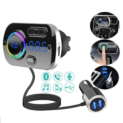 Handsfree Wireless Bluetooth 5.0 FM Transmitter Car Radio MP3 Player USB Charger