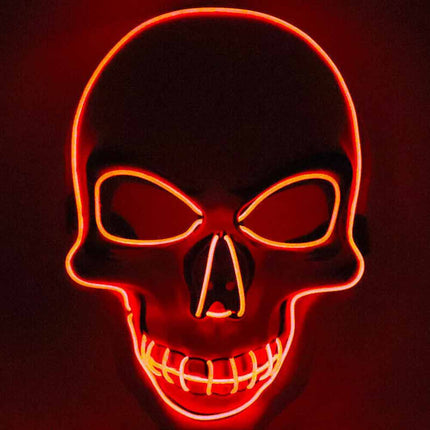 Halloween LED Mask Skeleton Glow Scary Skull Mask Light Up Masks Cosplay Costume