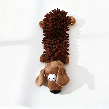 Puppy Chew Toy for Small Dogs: Durable, Squeaky & Brown Animal Shaped
