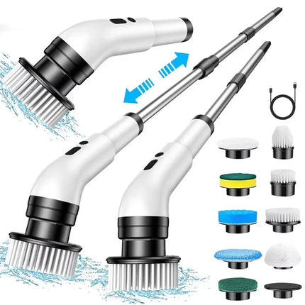 9 IN 1 Cordless Electric Spin Scrubber, Power Cleaning Brush for Bathroom, Multi-Functional Rotating Cleaning Tool