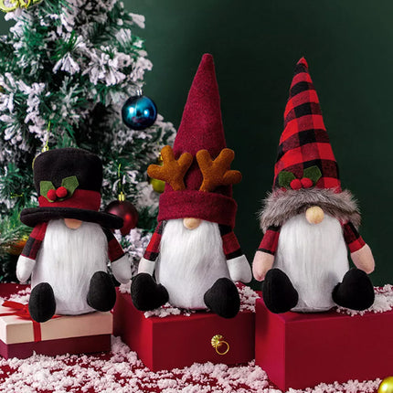 3Pcs Christmas Gnome Doll Old Man Snowman Doll Merry Christmas Decorations