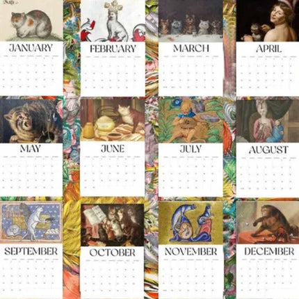 2025 Ugly Medieval Cats Calendar: Strange Medieval Wall Decor Calendar