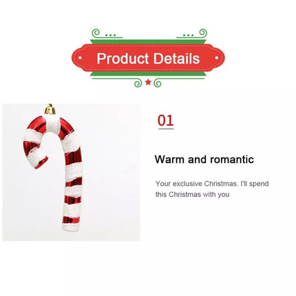4Pcs Christmas Large Red & White Candy Hanging Pendant Ornaments Xmas Tree Decor