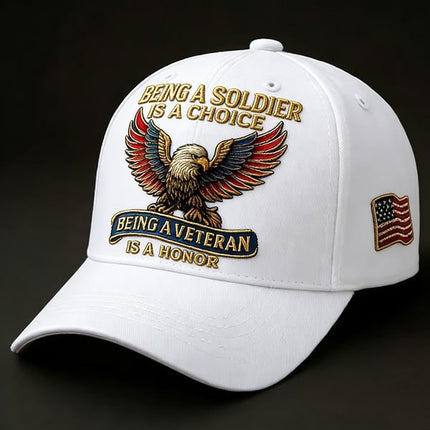 Veteran Commemorative Baseball Cap - "Being a Soldier" Embroidered Patriotic Camo Hat