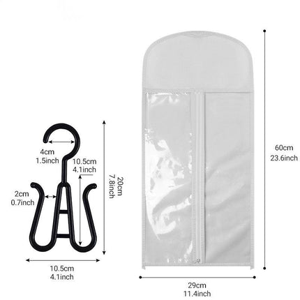 Hair Extension Storage Bag With Hanger Dust Proof Non Woven Wig Bag With Hanger