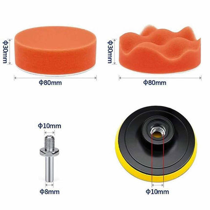 22pcs Buffing Waxing Polishing Sponge Pads Kit Set For Car Polisher Clean Drill