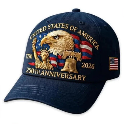 Patriotic USA 250th Anniversary Baseball Cap (1776–2026) - Adjustable Fit
