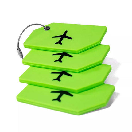 5pcs Luggage Tag Silicone Travel Baggage Suitcase Identity Address Name Label