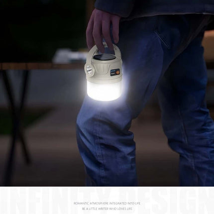 Solar Camping Lantern Flashlight LED USB Rechargeable Tent Lamp Portable Outdoor Lighting