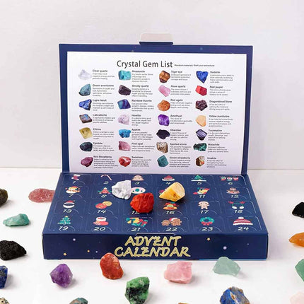 2026 Geological Simulated Ore Advent Calendar, 24‑Day Christmas Countdown with Imitation Rock & Crystal Stones