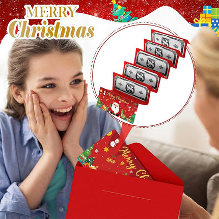 6X Christmas Money Wallet Envelopes - Cash, Card & Voucher Holder with 10 Slots for Gift Giving