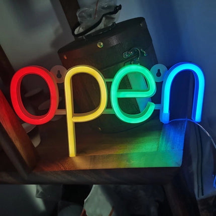 LED Shop Open Sign Light Bar Hotel Restaurant Window Hanging Display Lights