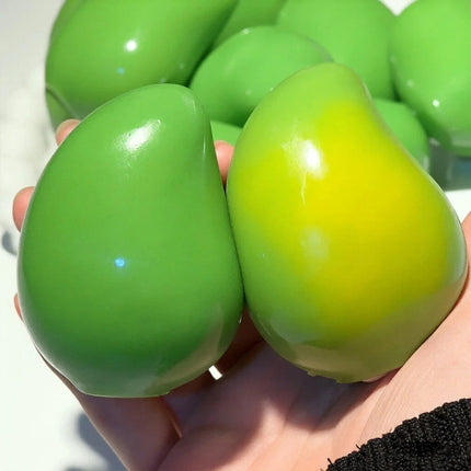 2PCS Color Changing Mango Squishy Stress Ball, Handmade Fidget ASMR Sensory Toy