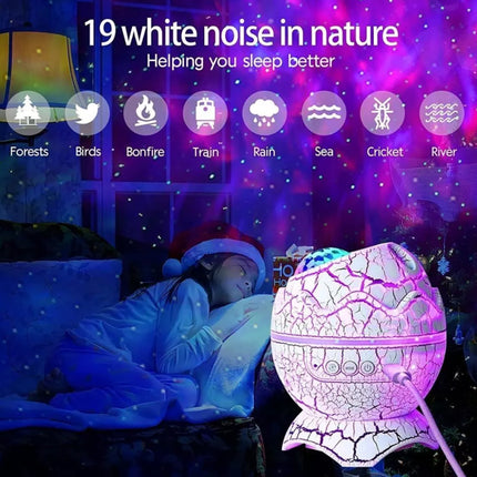 Dinosaur Egg Galaxy Star Projector Starry Light with Wireless Music Player