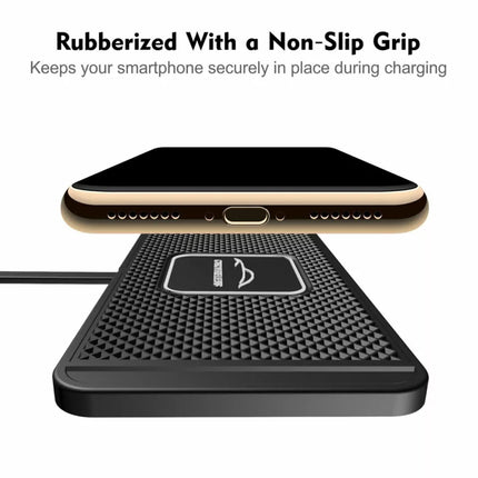 Car Wireless Fast Charging Charger Mat Non-Slip Pad Holder 1M Cable For Smart Phones