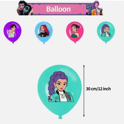 KPop Demon Hunters Fans Banner Balloons Cake Toppers Birthday Party Decorations