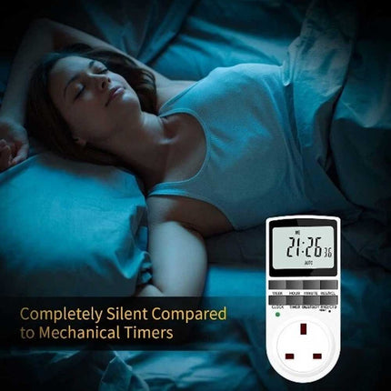 Electronic Digital Timer Socket, 7 Day Programmable Switch for Home Appliances, 12/24 Hour Digital Timer Plug with
