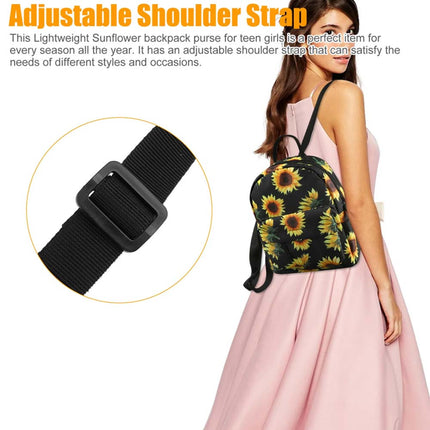 Mini Sunflower Pattern Women Backpack Crossbody Handbag