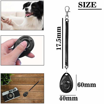 2Pcs Black Pet Training Clicker Professional Dog Training Aid