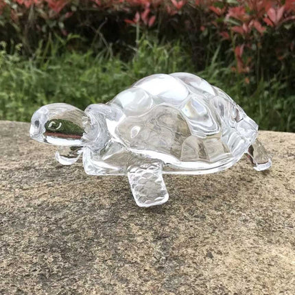 Mini Crystal Glass Turtle Figurine Feng Shui Ornament