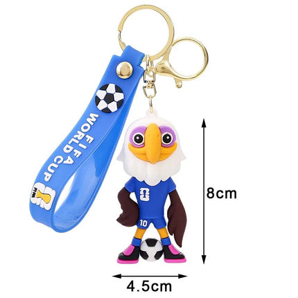 4 Pack 2026 World Cup Mascot Pendant Football Keychain Souvenir Collectible Keyrings