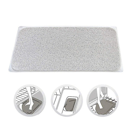 2X Anti Slip Loofah Shower Rug Non Slip Bathroom Bath Mat Carpet Water Drains