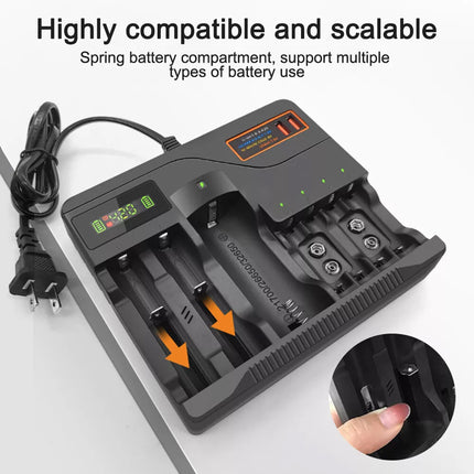 LCD Smart Battery Charger For AAA AA 9V Ni-MH Ni-CD Rechargeable Batteries