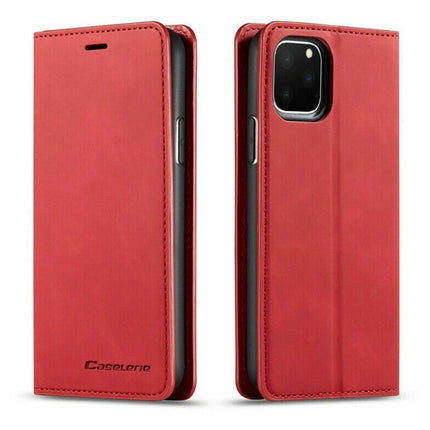 Premium Leather Flip Magnetic Wallet Case Protective Cover for iPhone 17