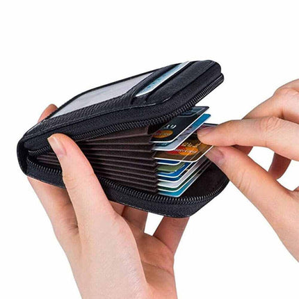 RFID Blocking Leather Wallet Coin Purse Credit Card Holder Men Women Anti-theft