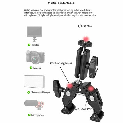 Camera Clip Clamp Mount Holder for Sports Camera/Cell Phone Fixed Clamp Bracket