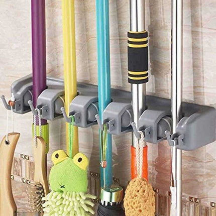 Broom Hanger Mop Holder Wall Mounted Brush Storage Rack Organizer Kitchen Tool