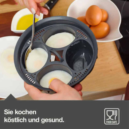 4-Egg Egg Poacher Insert Non-Stick Egg Poacher Accessory For Thermomix TM5 TM6