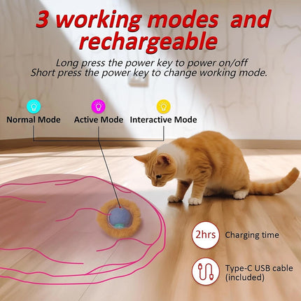 Smart Cat Toys Interactive Chirping Hide and Seek Cat Catching Game Ball
