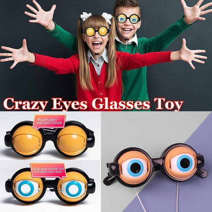 Toy Pranks Adult Kids Funny Glasses Crazy Eyes Props Party Eyewear Crazy Blink