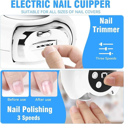 Electric Nail Clippers with Nail File Safe Automatic Trimmer, Rechargeable