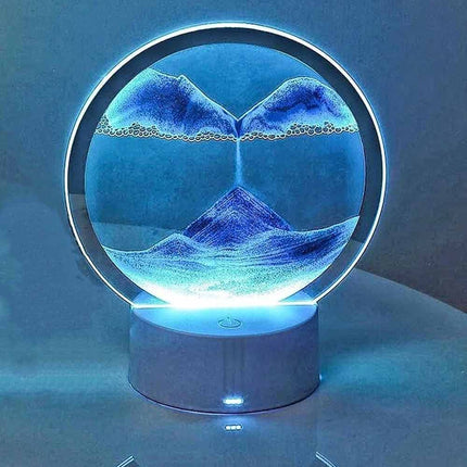 3D Moving Sand Picture LED Quicksand Table Lamp Sandscape Hourglass 16 Colours