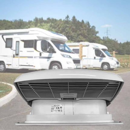 Deluxe Power Lift Caravan Vent Hatch & 12v Fan with Temperature Sensor RV LED