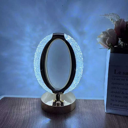 Table Lamp Crystal Night Light Touch Control USB Rechargeable Bedside Lamp Decor