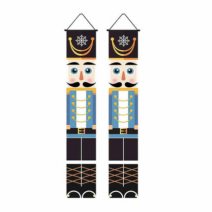 1.8M Nutcracker Soldier Door Banner Set, Merry Christmas Xmas Front Door Hanging Decoration