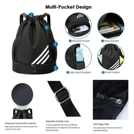 Basketball Backpack Drawstring Sports Bag Men Women Yoga Fitness Gym Bag