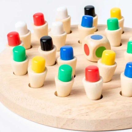 Wooden Memory Match Stick Chess Colour Game Board Puzzle Montessori Edu for Kids
