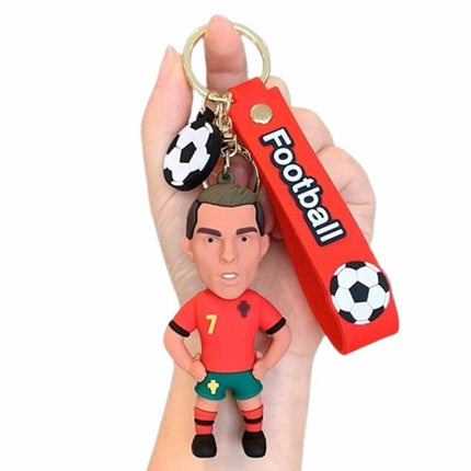 2pcs FIFA World Cup Keychain Keyrings Messi, Ronaldo Figures Gift