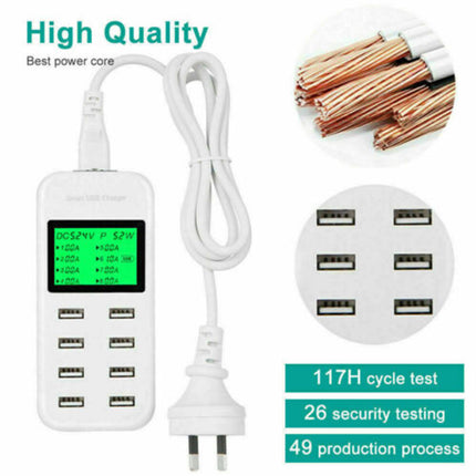 USB Hub Charging Station 8 ports Phone Charger Multi Dock Charger Power Adapter