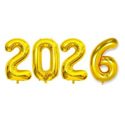 Large Happy New Year 2026 Balloons Set NYE Party Decorations 2026