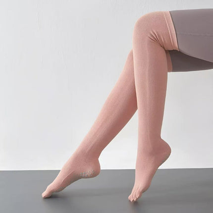 Women's Long Toe Split Non-Slip Yoga Socks for Fitness & Pilates