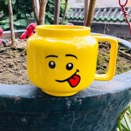 Funny Ceramic Cup Lego Mug Smiling Expression Face Cartoon Coffee Milk Tea 250ml