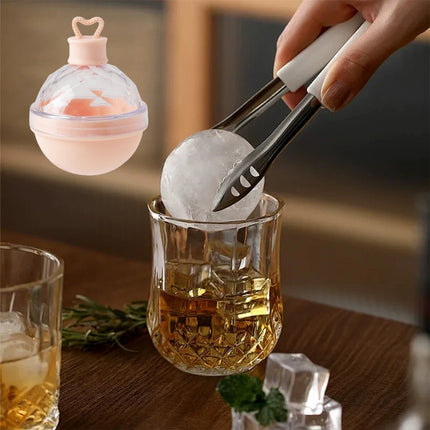 4PCS Silicone Ice Ball Moulds Large Round Ice Cube Maker Tray for Whiskey & Bar