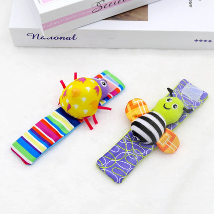 4pcs/Set Baby Rattles Set Wrists Rattles Early Educational Socks Rattles Setv